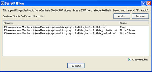 Camtasia Squeak Sound Fix